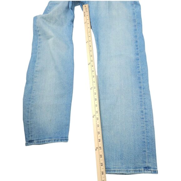 Levis 501 Button Fly Jeans Mens 32 x 30 Straight Leg Light Wash Denim Mid Rise - Picture 5 of 15